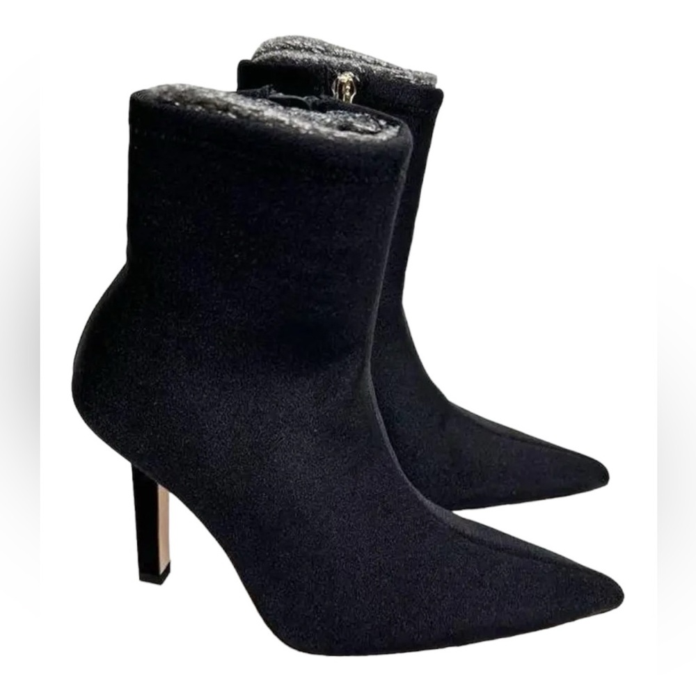 Good American Boots High Kickstand Black Pointed Toe Neoprene Booties Size 8 NIB